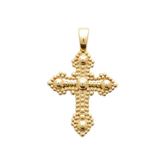 Bijou argent/plaqué or 18k gold plate cross pendant