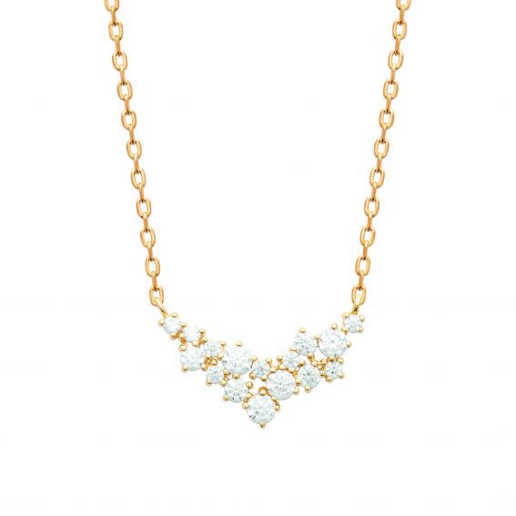 Bijou argent/plaqué or Célia necklace 18k gold plated with stones