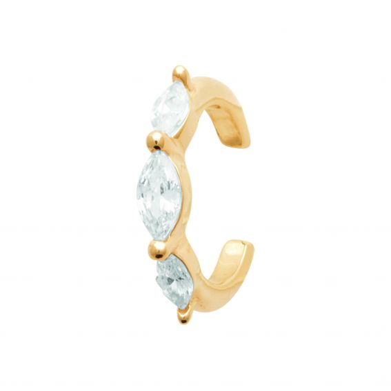 Bijou argent/plaqué or Princess gold-plated jeweled ear ring sold individually