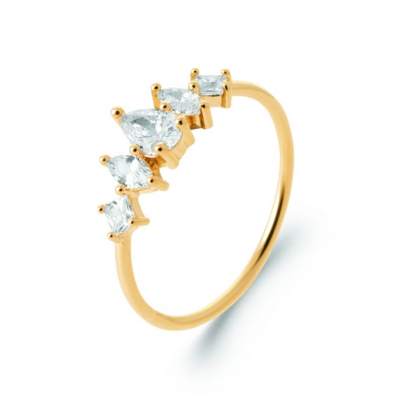Bijou argent/plaqué or copy of Célia 18k gold plated zirconium ring