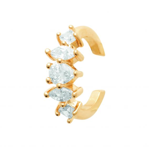 Bijou argent/plaqué or Victoria gold-plated jeweled ear ring sold individually