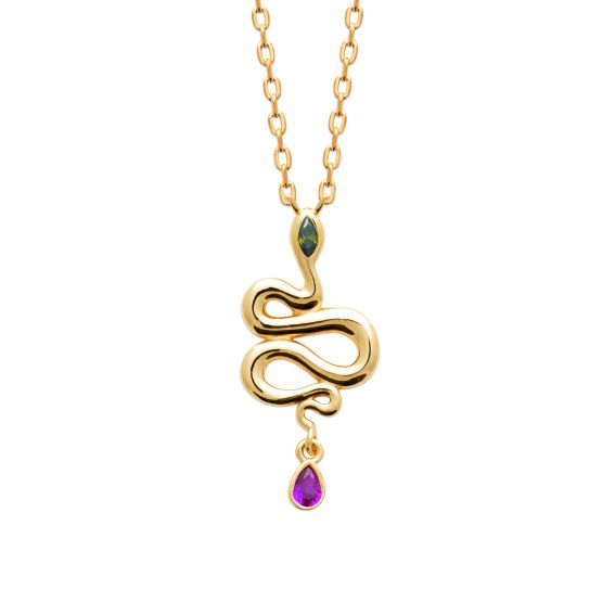 Collier serpent pierre...