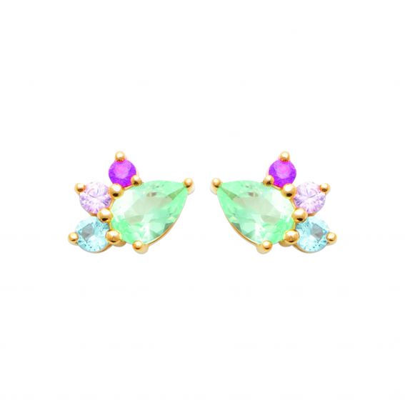 Bijou argent/plaqué or Majorelleboren met juwelen in 18k verguld goud