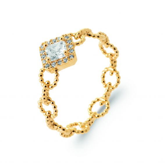 Bijou argent/plaqué or 18k gold plated Caroline ring