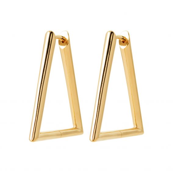 Bijou argent/plaqué or 18k gold plated triangle hoop earrings