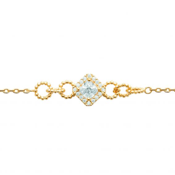 Bijou argent/plaqué or Bracelet Caroline empierré en plaqué or 18k