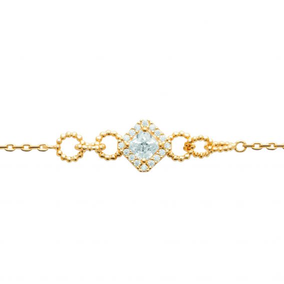Bijou argent/plaqué or Caroline jeweled bracelet in 18k gold plated