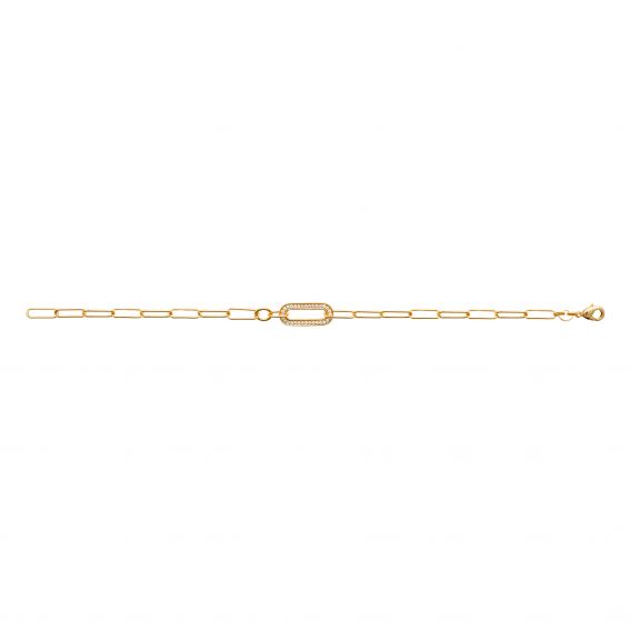 Bijou argent/plaqué or Laure jeweled bracelet in 18k gold plated