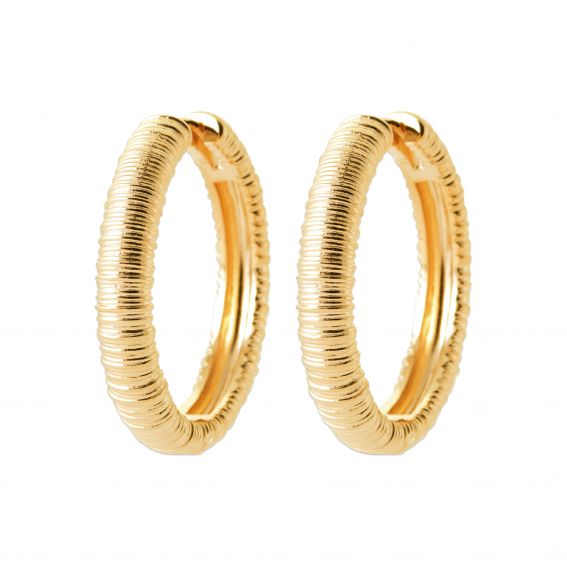 Bijou argent/plaqué or Large Manon 18k gold-plated hoop earrings