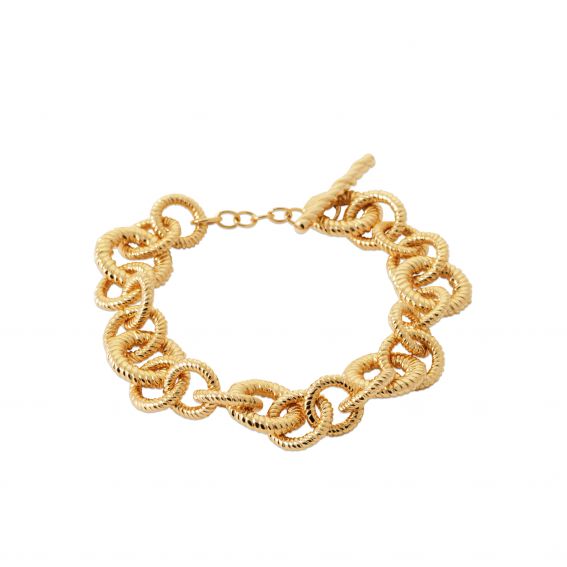 Bijou argent/plaqué or copy of Laure-armband met juwelen in 18k verguld goud