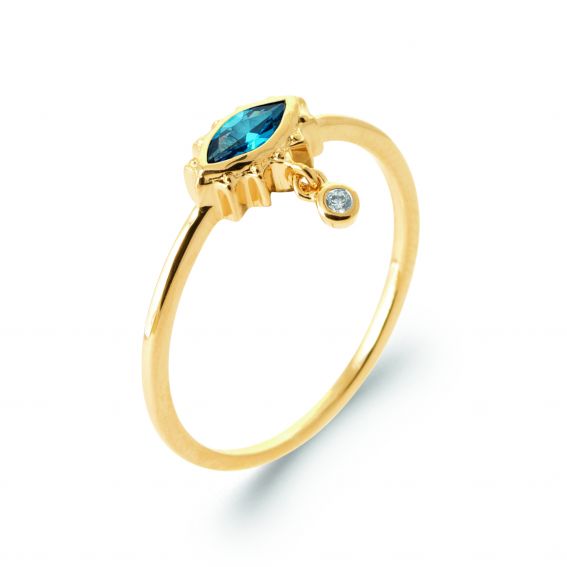 18k gold plated stone Léa ring