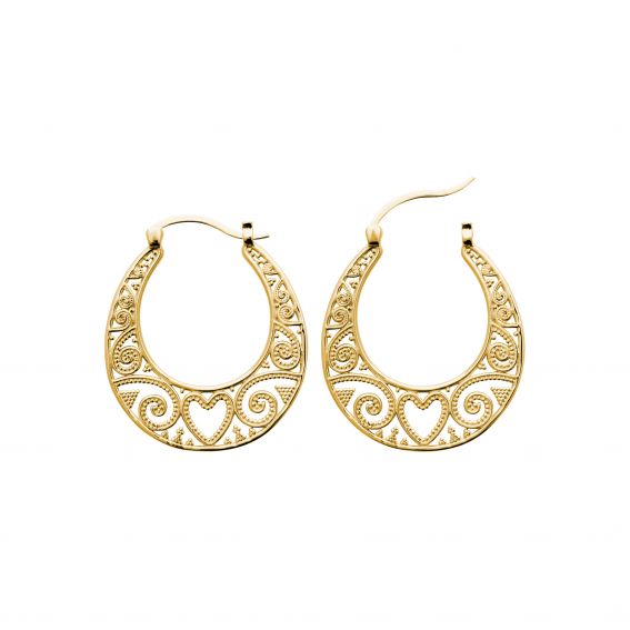 Bijou argent/plaqué or Jeanne hoop earrings in 18k gold plated