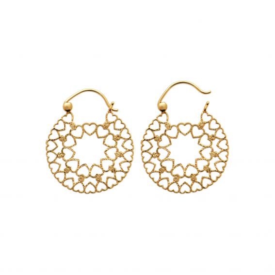 Iris hoop earrings in 18k...