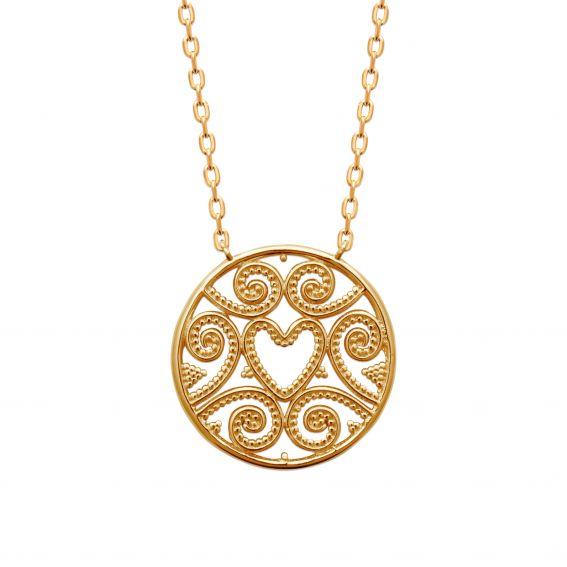 Bijou argent/plaqué or Jeanne 18k gold plated disc necklace