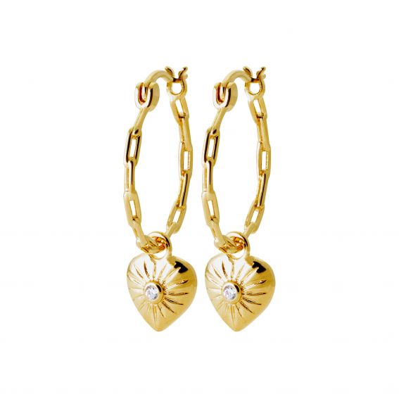 Bijou argent/plaqué or Aphrodite hoop earrings in 18k gold plated