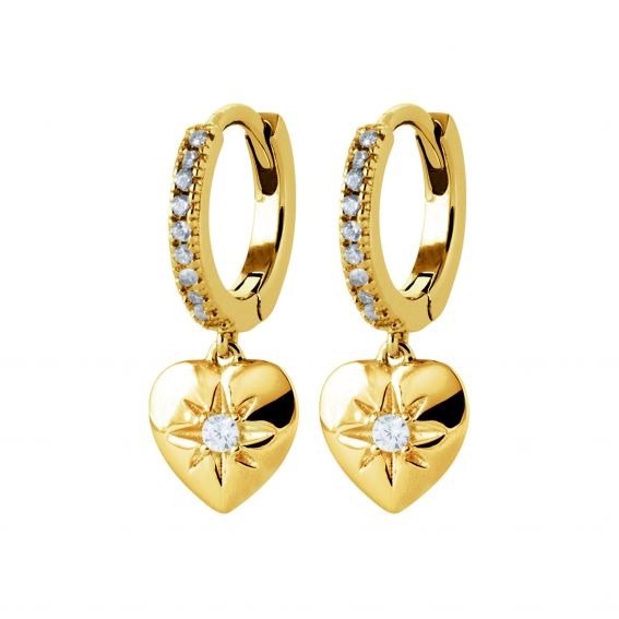 Bijou argent/plaqué or Cupid hoop earrings in 18k gold plated