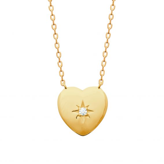 Bijou argent/plaqué or 18k gold plated Cupid necklace