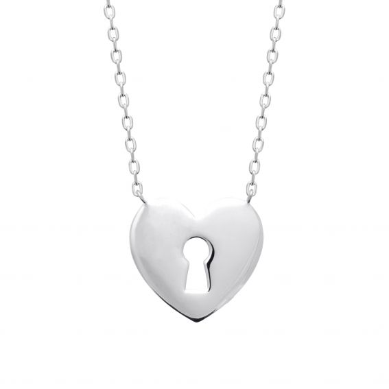Bijou argent/plaqué or Heart padlock necklace in 925 silver