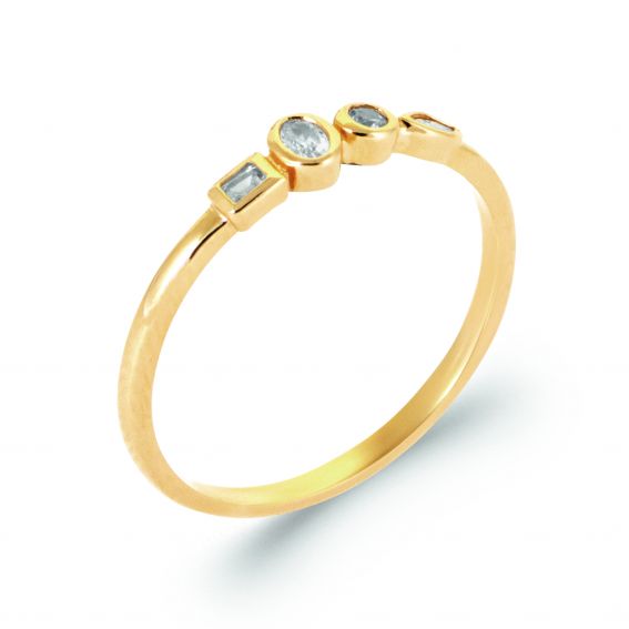 Bijou argent/plaqué or copy of 18k gold plated stone Angel ring