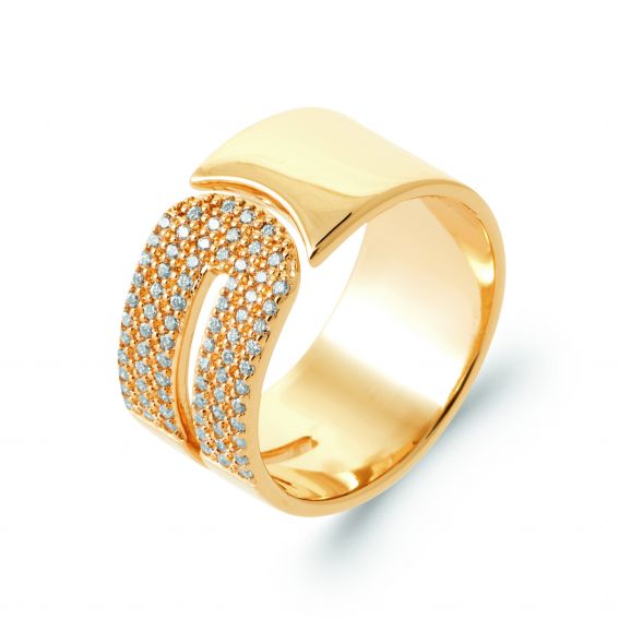 Bijou argent/plaqué or 18k gold plated Alexandrine ring