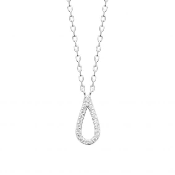 Bijou argent/plaqué or Jeweled drop necklace in 925 silver
