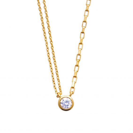 Bijou argent/plaqué or 18k gold plated Omorose necklace