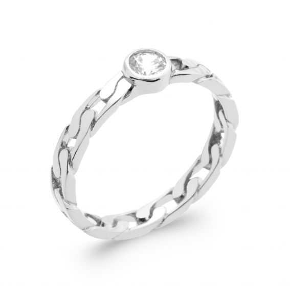 Bijou argent/plaqué or Rhodium-plated Nubia ring in 925 silver