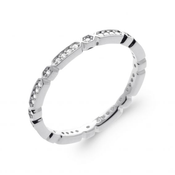 Rhodium-plated Isis ring in...