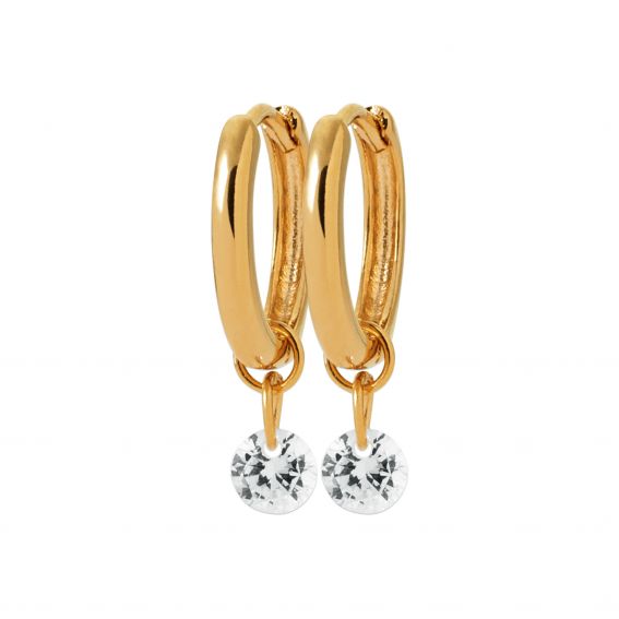 18k gold plated white stone...