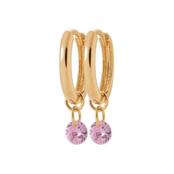 18k gold plated pink stone...