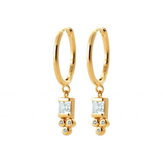 Bijou argent/plaqué or Ellie hoop earrings in 18k gold plated