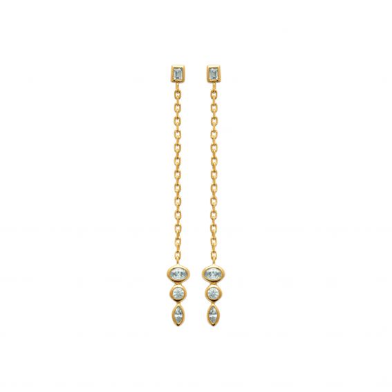 Bijou argent/plaqué or Lana drills in 18k gold plated