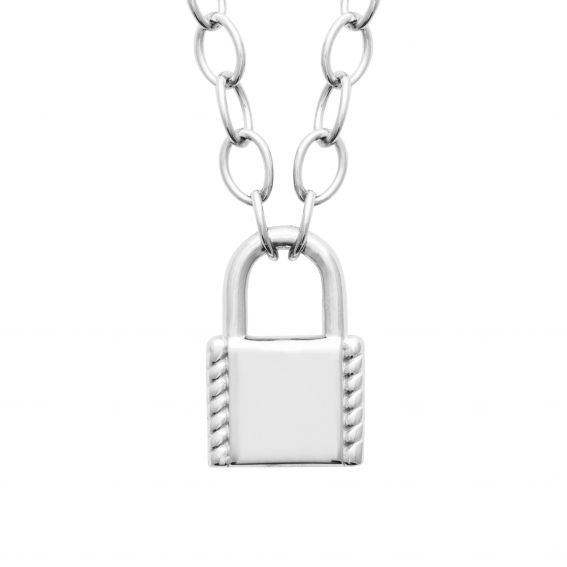 Bijou argent/plaqué or 925 silver padlock necklace