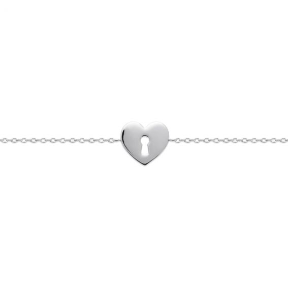 Bijou argent/plaqué or Heart padlock bracelet in 925 silver
