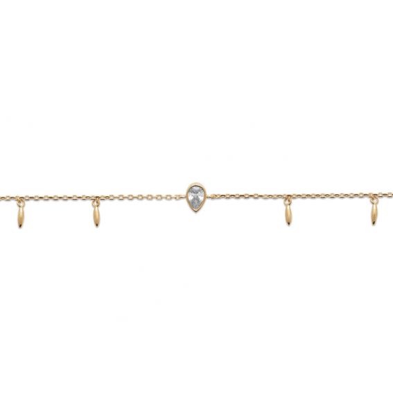 Bijou argent/plaqué or kopie van de Léa-armband met juwelen in 18k verguld goud