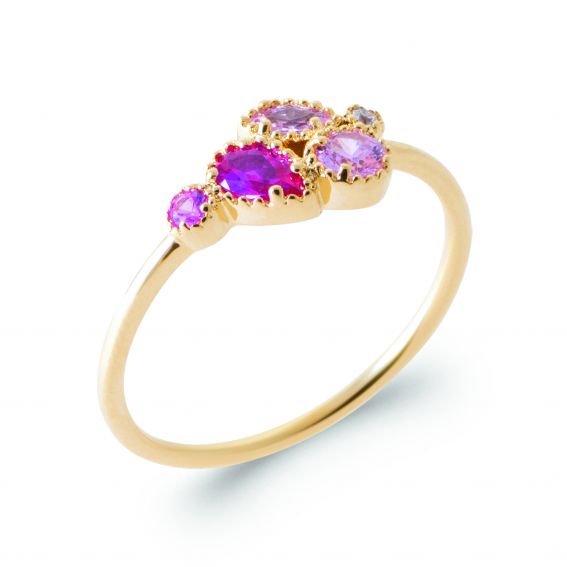 Bijou argent/plaqué or Alisha 18k gold zirconium ring