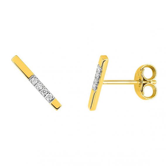 Bijou or et personnalisé 9 carat yellow gold barrette and diamond drills