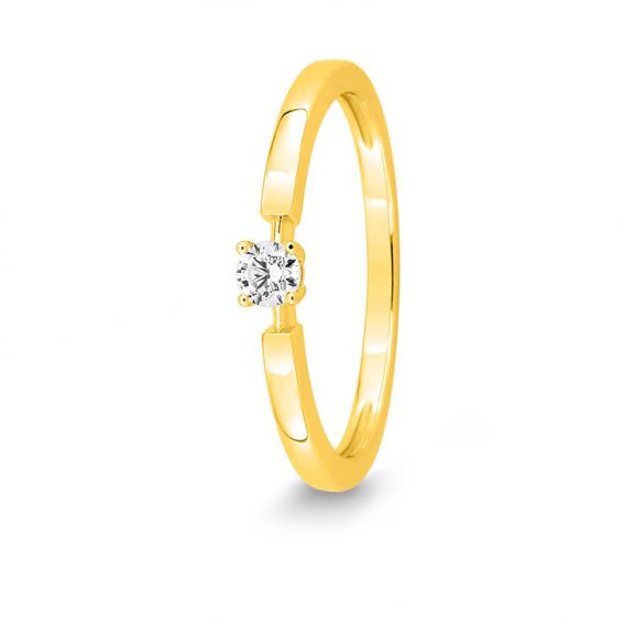 Bijou or et personnalisé Single diamond solitaire 9 carat yellow gold