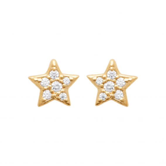 Bijou argent/plaqué or 18k gold plated star drills