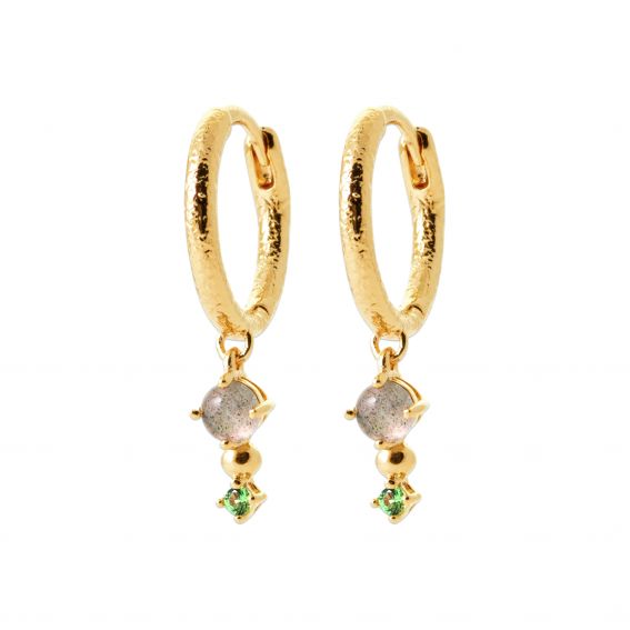 Bijou argent/plaqué or 18k gold plated hoop earrings and tassels