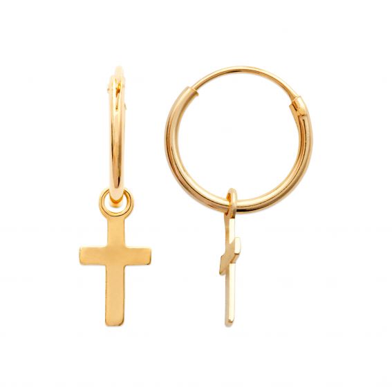 Créoles croix 12mm plaqué...