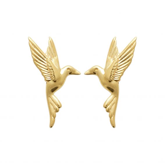 Bijou argent/plaqué or Hummingbird-boren in 18k verguld goud