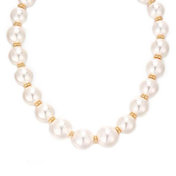 Collier Pearly blanc Or