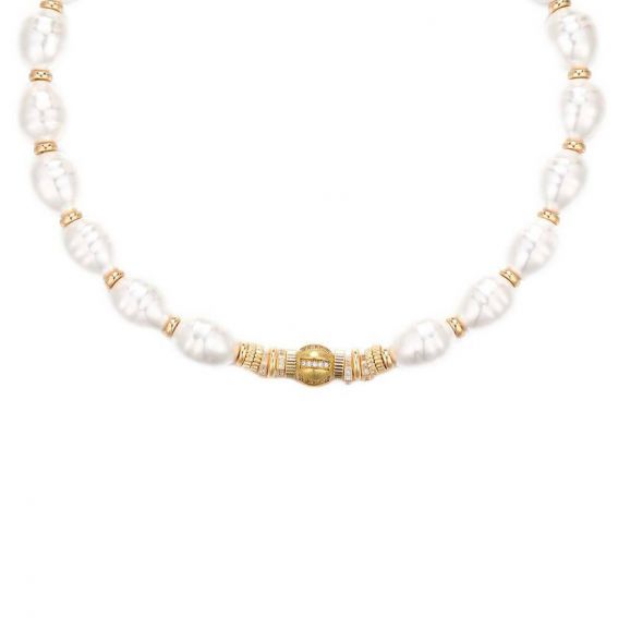 Gold white Sirena necklace