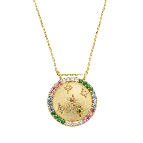 Regenboog maan ketting