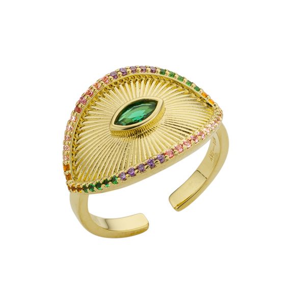 Mya Bay Tilak rainbow gold ring