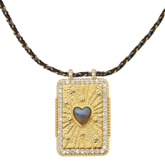 Gold bohemian stone heart...