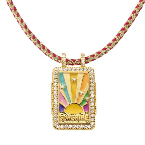 Gold bohemian rainbow necklace