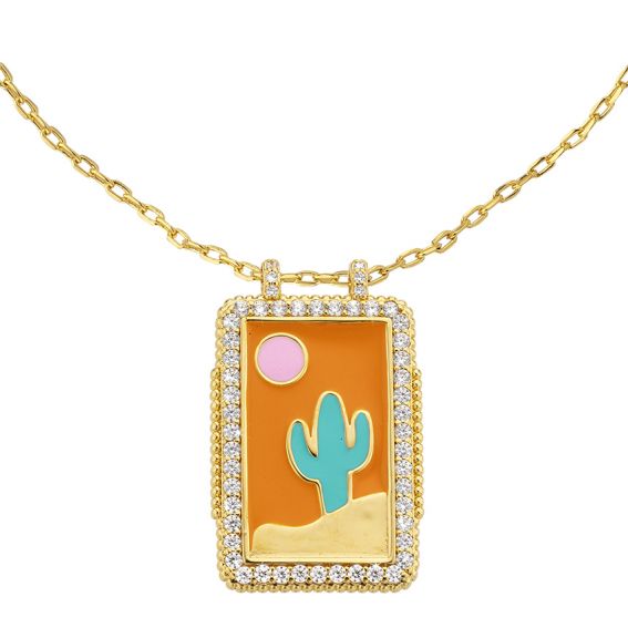 Gold Bohemian Cactus Necklace