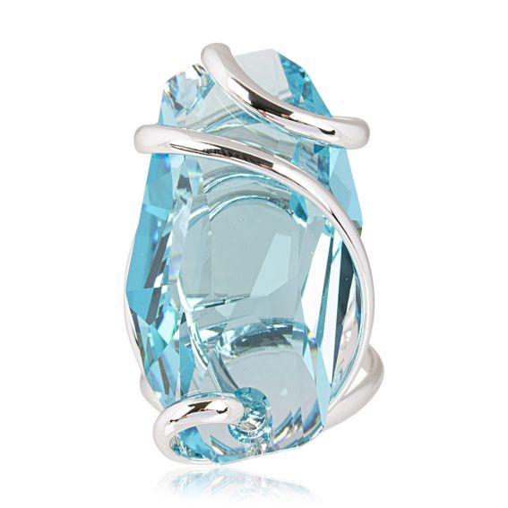 Andrea Marazzini Marazzini Swarovski Crystal Big Meteor Turquoise Ring